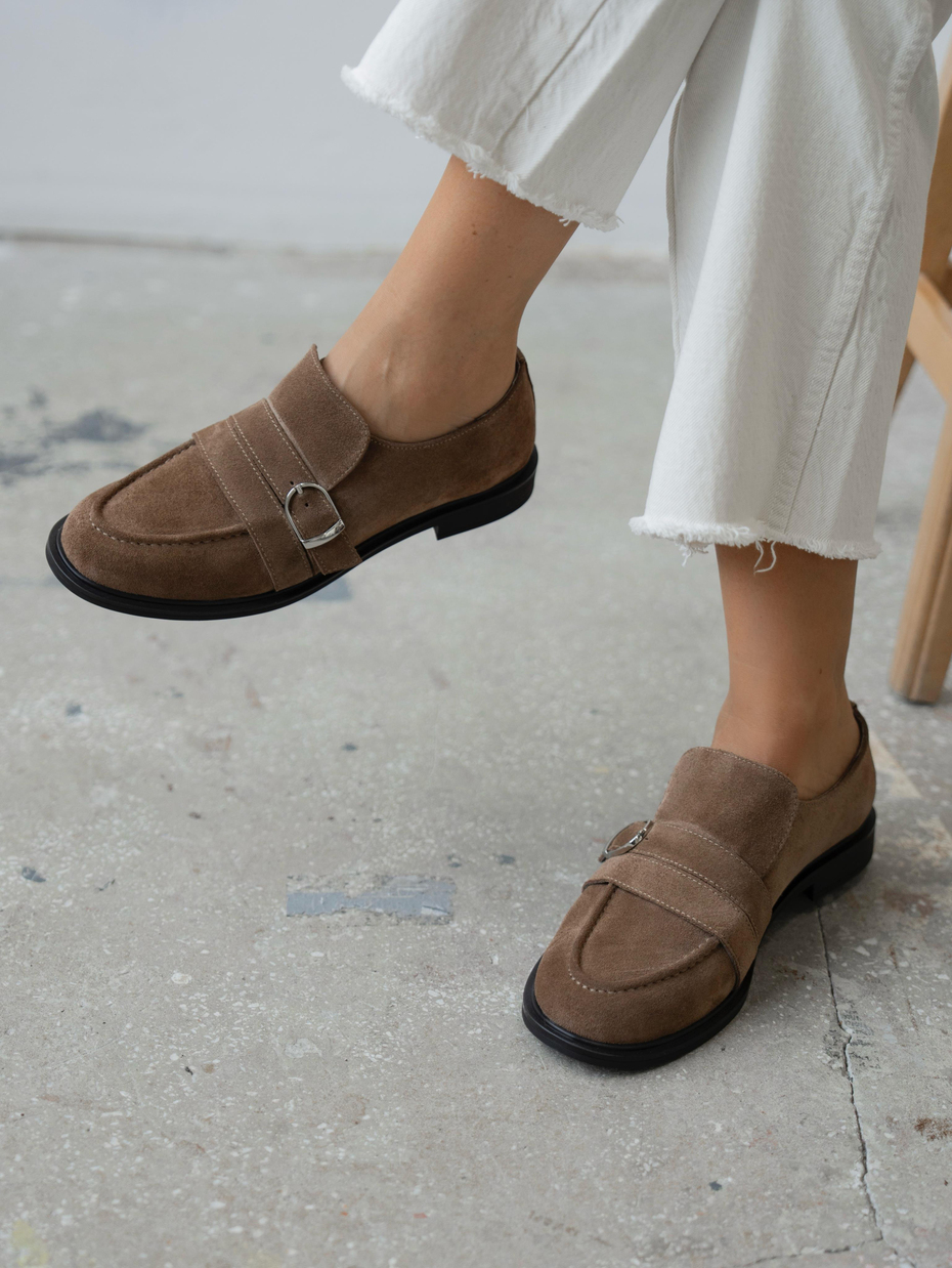 Ovel Camel Hakiki Süet Kadın Makosen Ayakkabı