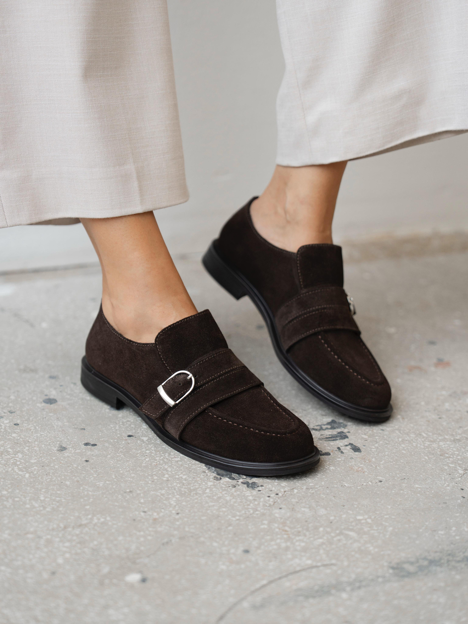 Ovel Kahve Hakiki Süet Kadın Makosen Ayakkabı