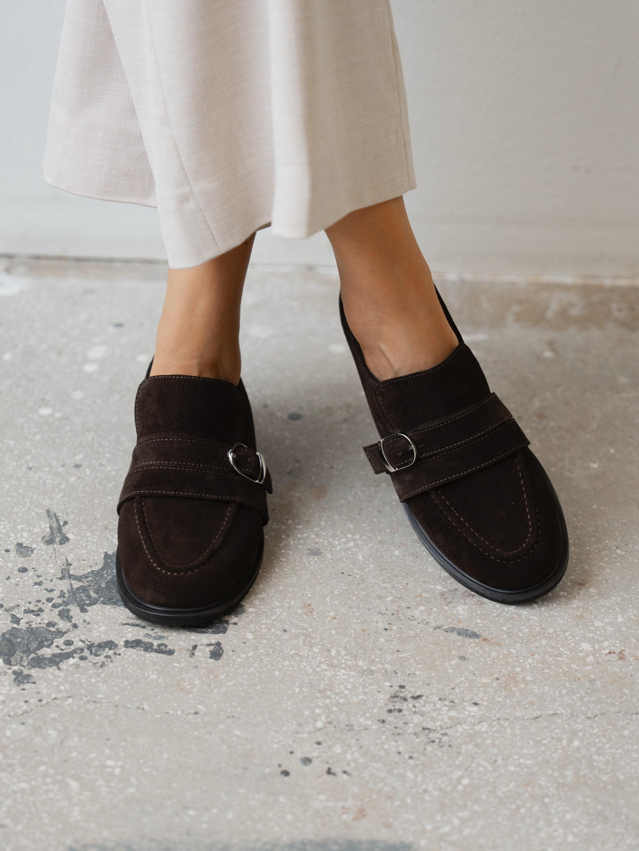 Ovel Kahve Hakiki Süet Kadın Makosen Ayakkabı