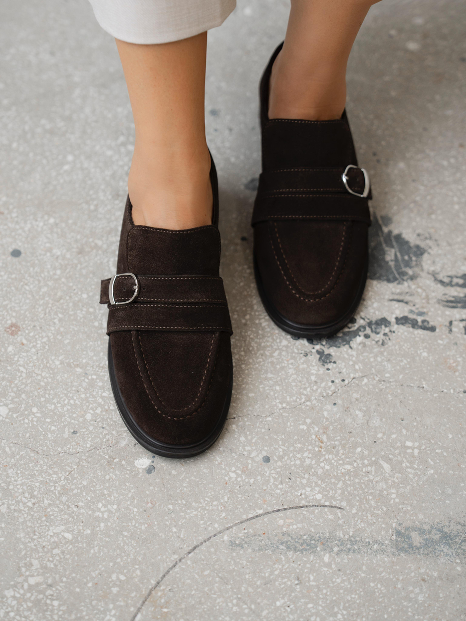 Ovel Kahve Hakiki Süet Kadın Makosen Ayakkabı