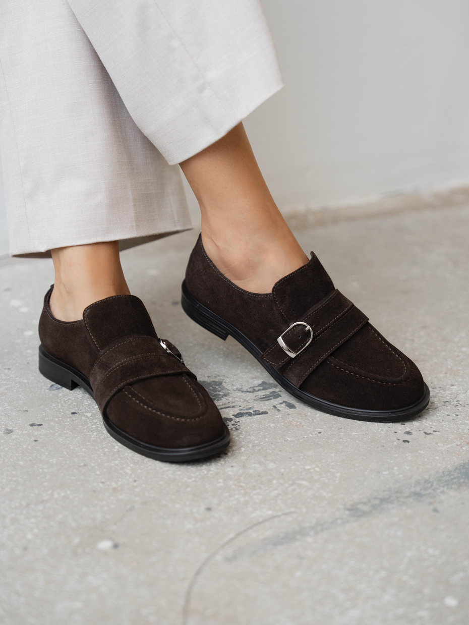 Ovel Kahve Hakiki Süet Kadın Makosen Ayakkabı