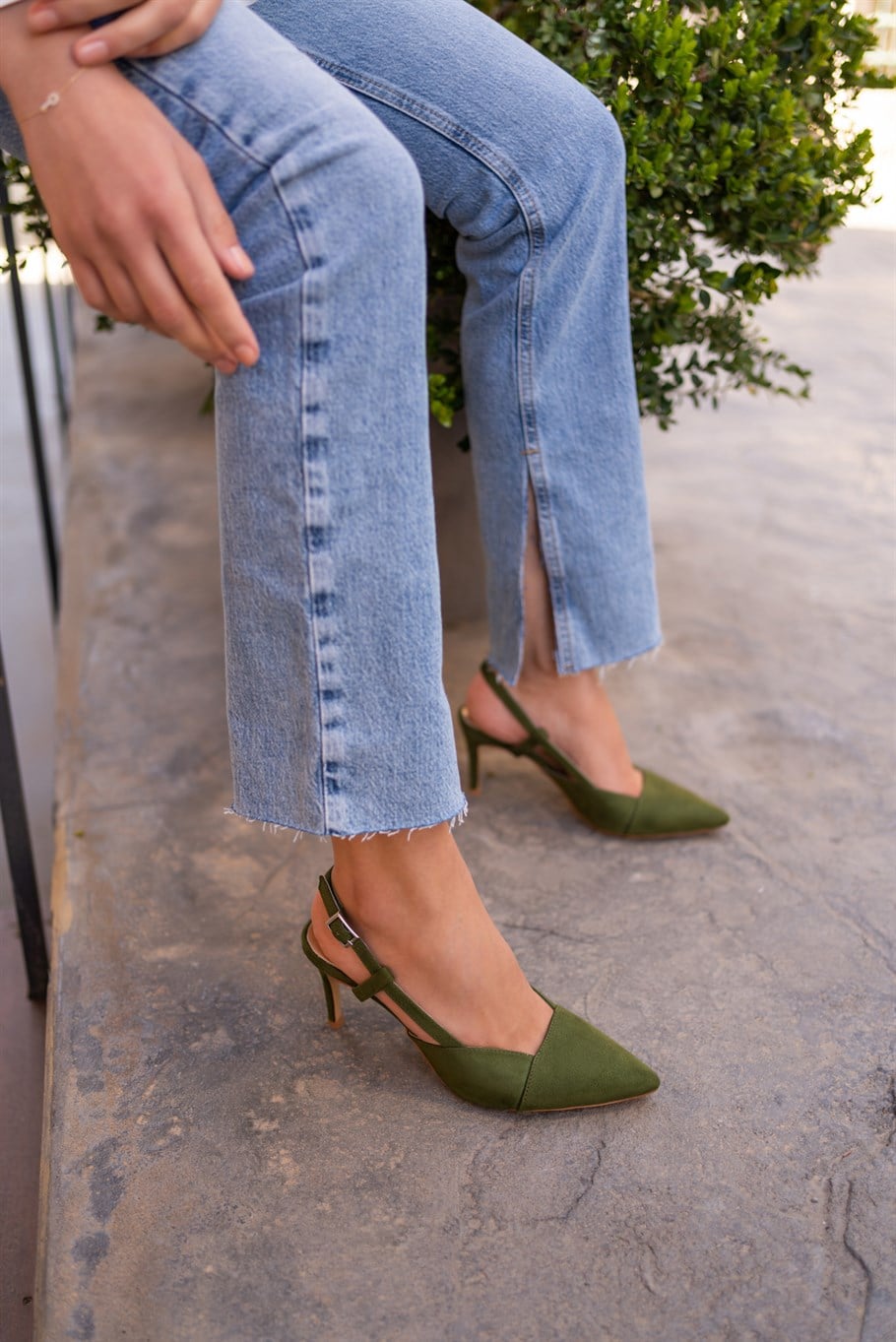 Paola Yeşil Süet   Stiletto
