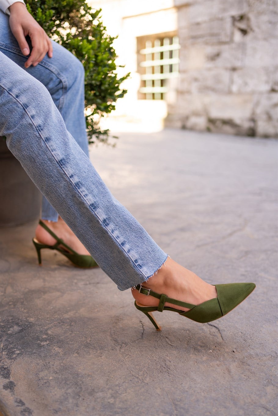 Paola Yeşil Süet   Stiletto