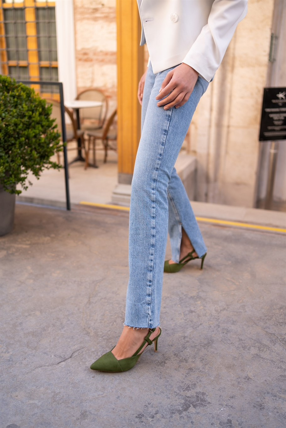 Paola Yeşil Süet   Stiletto