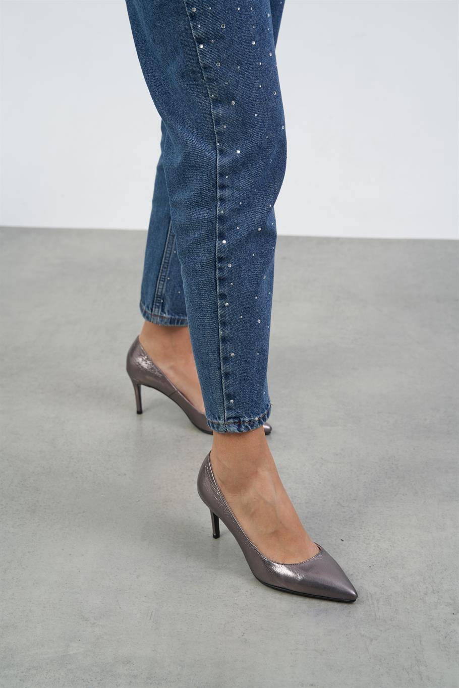 Paprica Platin Deri   Stiletto