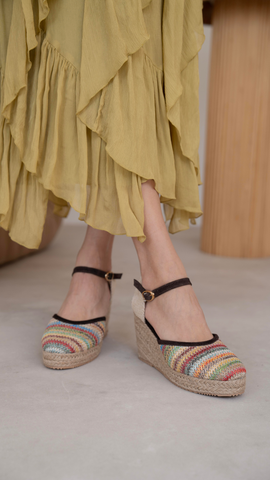 Pekin Multi Hasır   Hakiki Deri   Sandalet