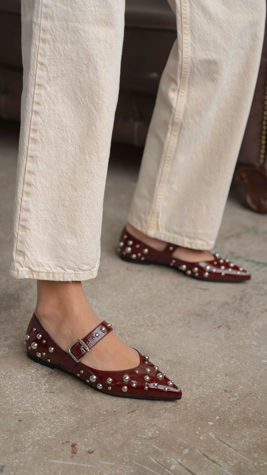 Perkins Bordo Rugan   Hakiki Deri   Babet