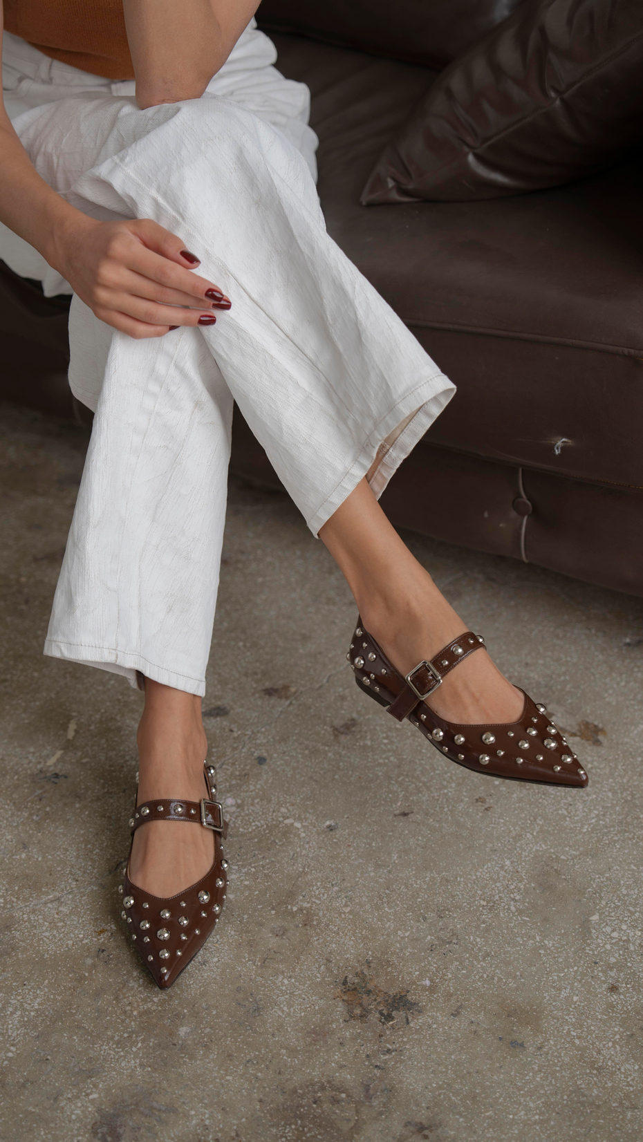 Perkins Kahve Rugan   Hakiki Deri   Babet