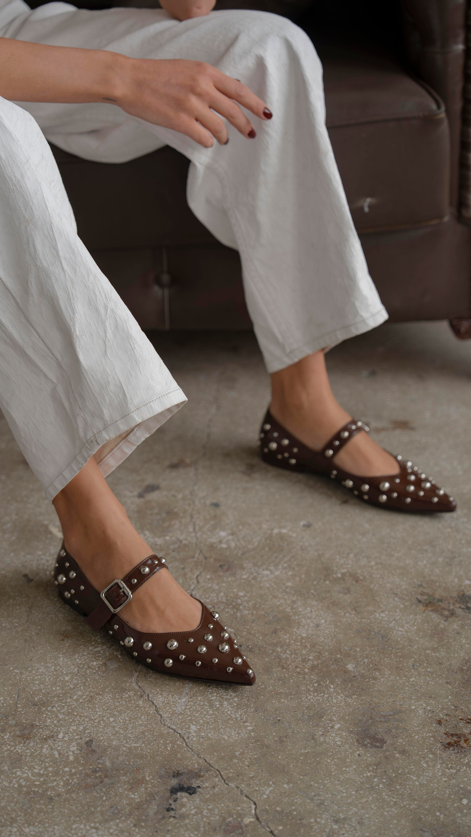 Perkins Kahve Rugan   Hakiki Deri   Babet