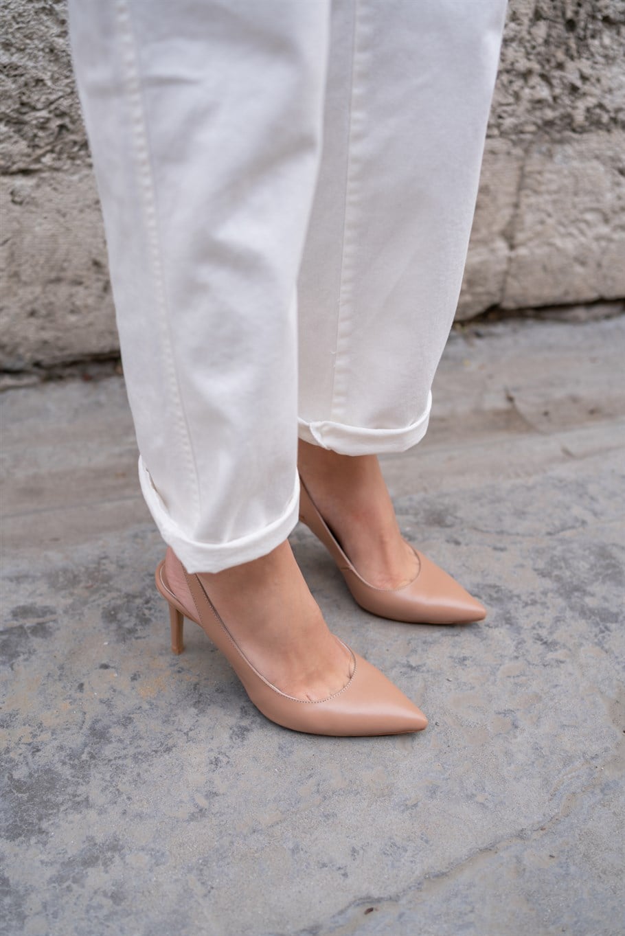 Perla Nude Deri   Stiletto