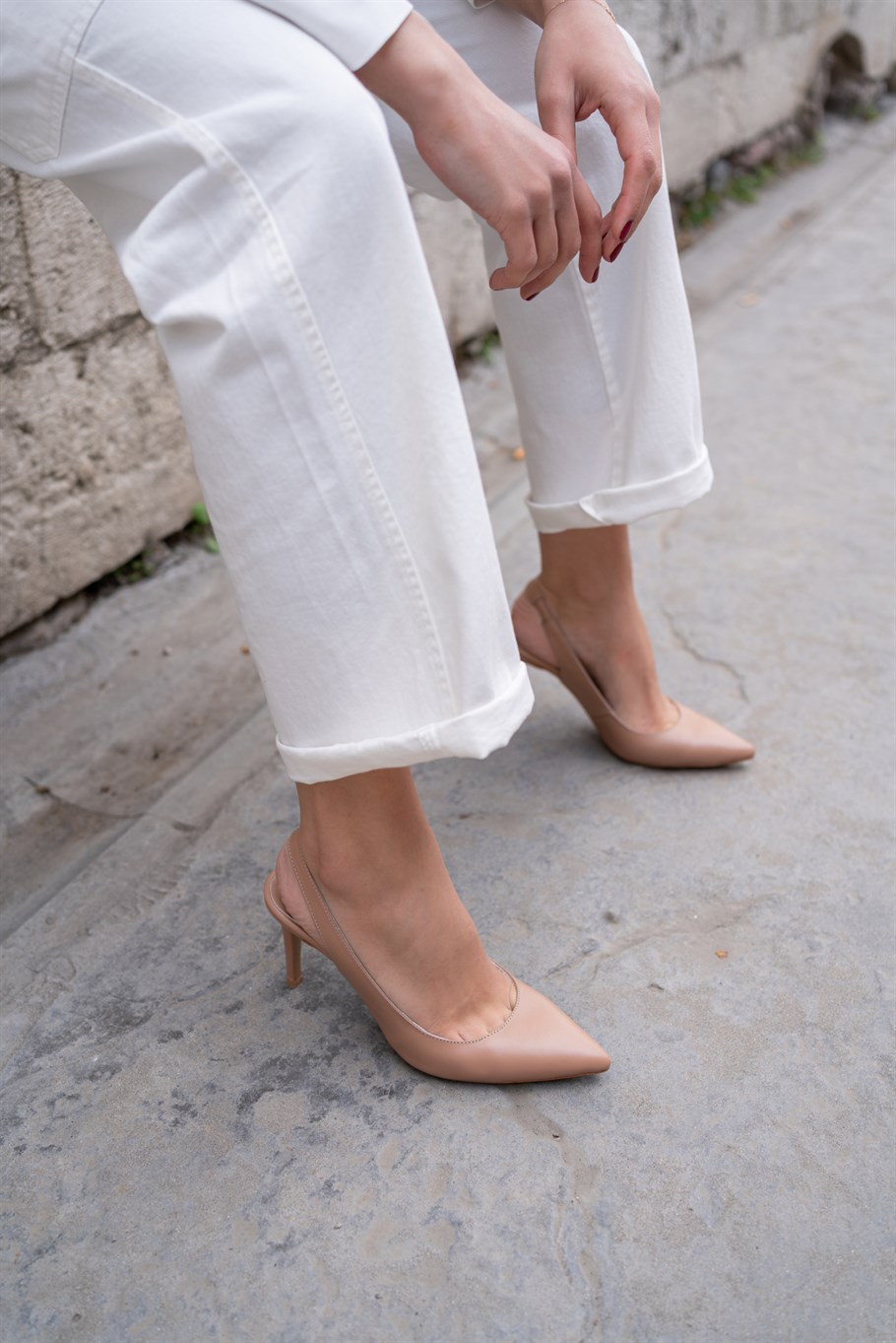 Perla Nude Deri   Stiletto