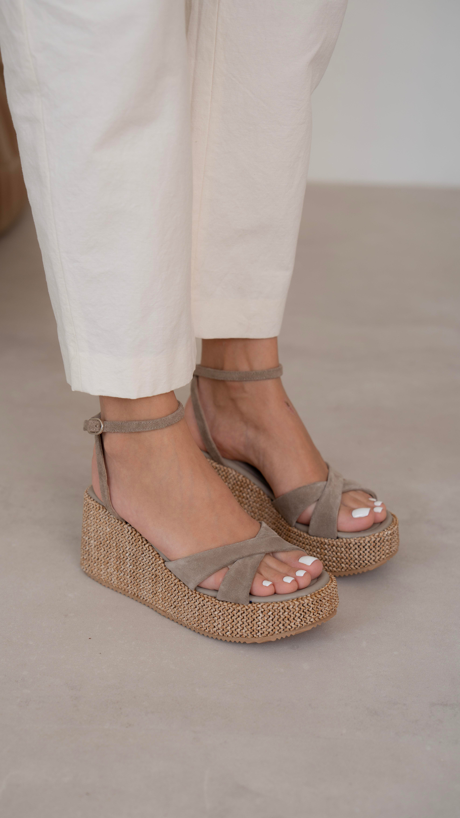 Pescare Vizon Süet   Hakiki Deri   Sandalet