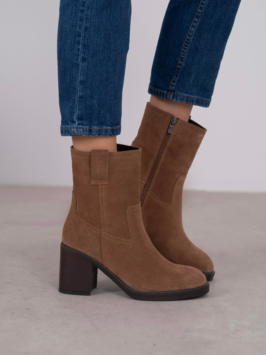 Priya Camel Süet Hakiki Deri Kadın Bot