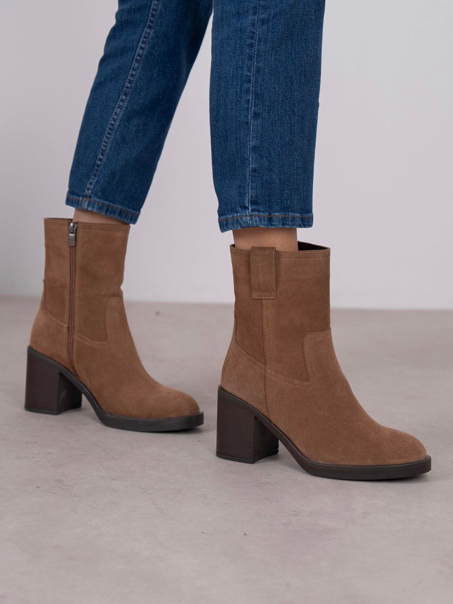 Priya Camel Süet Hakiki Deri Kadın Bot