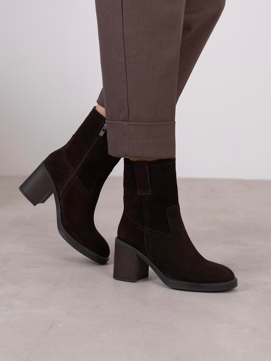 Priya Kahve Süet Hakiki Deri Kadın Bot