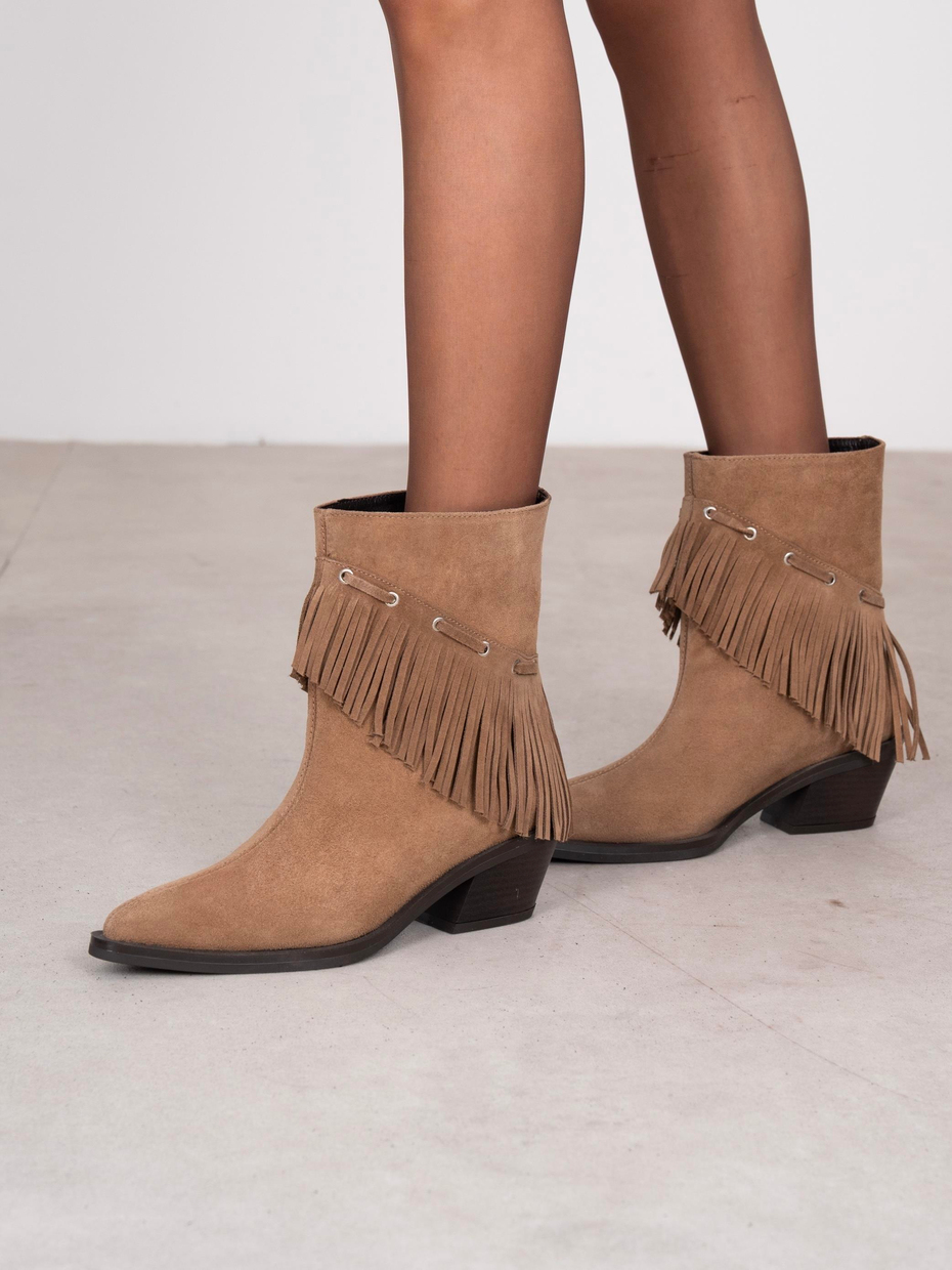 Puchi Camel Süet Hakiki Deri Kadın Bot