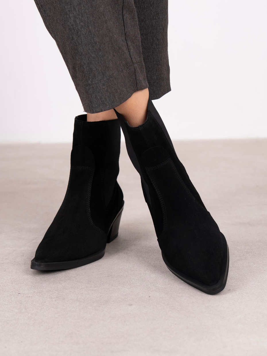 Pylo Siyah Süet Hakiki Deri Kadın Bot