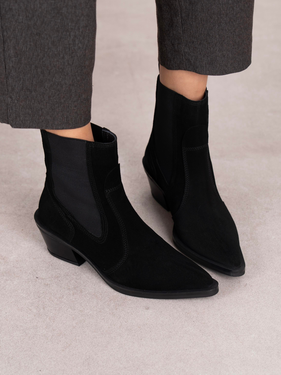 Pylo Siyah Süet Hakiki Deri Kadın Bot