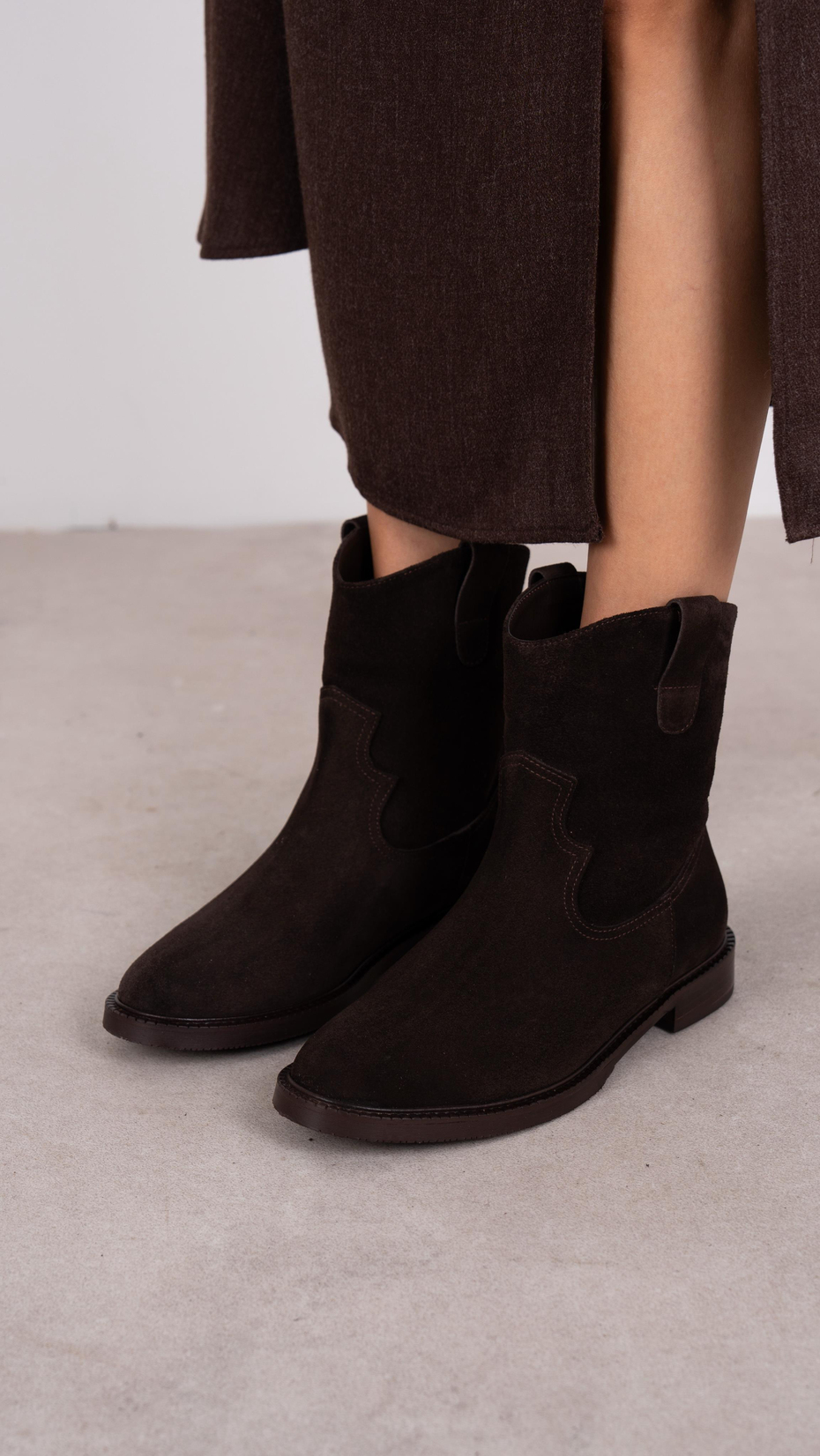 Rasmus Kahve Süet Hakiki Deri  Bot