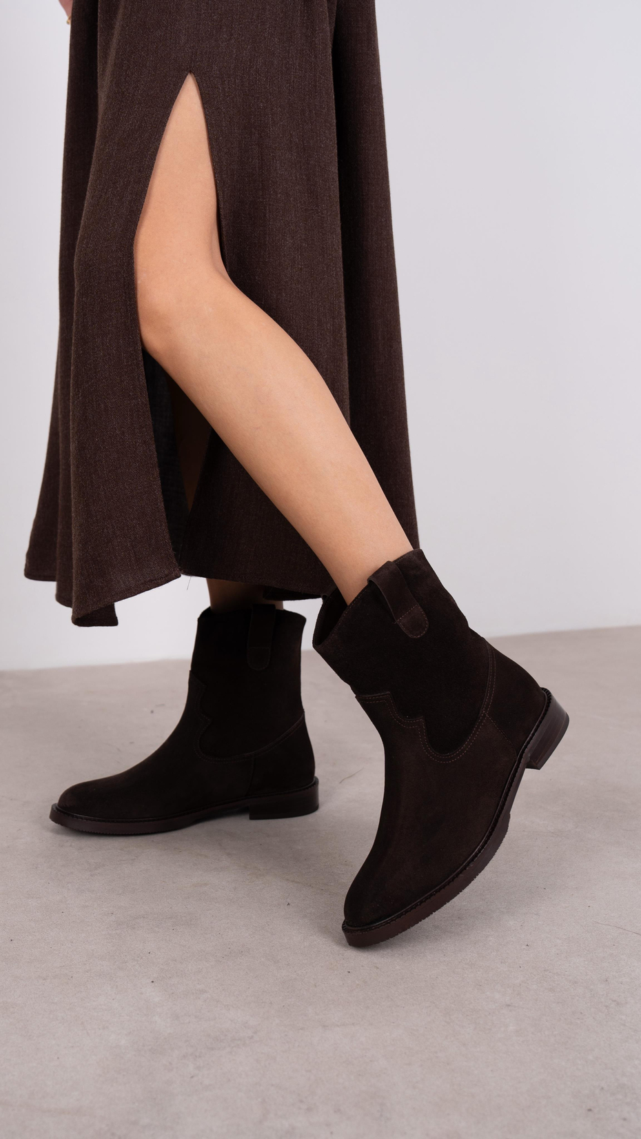 Rasmus Kahve Süet Hakiki Deri  Bot