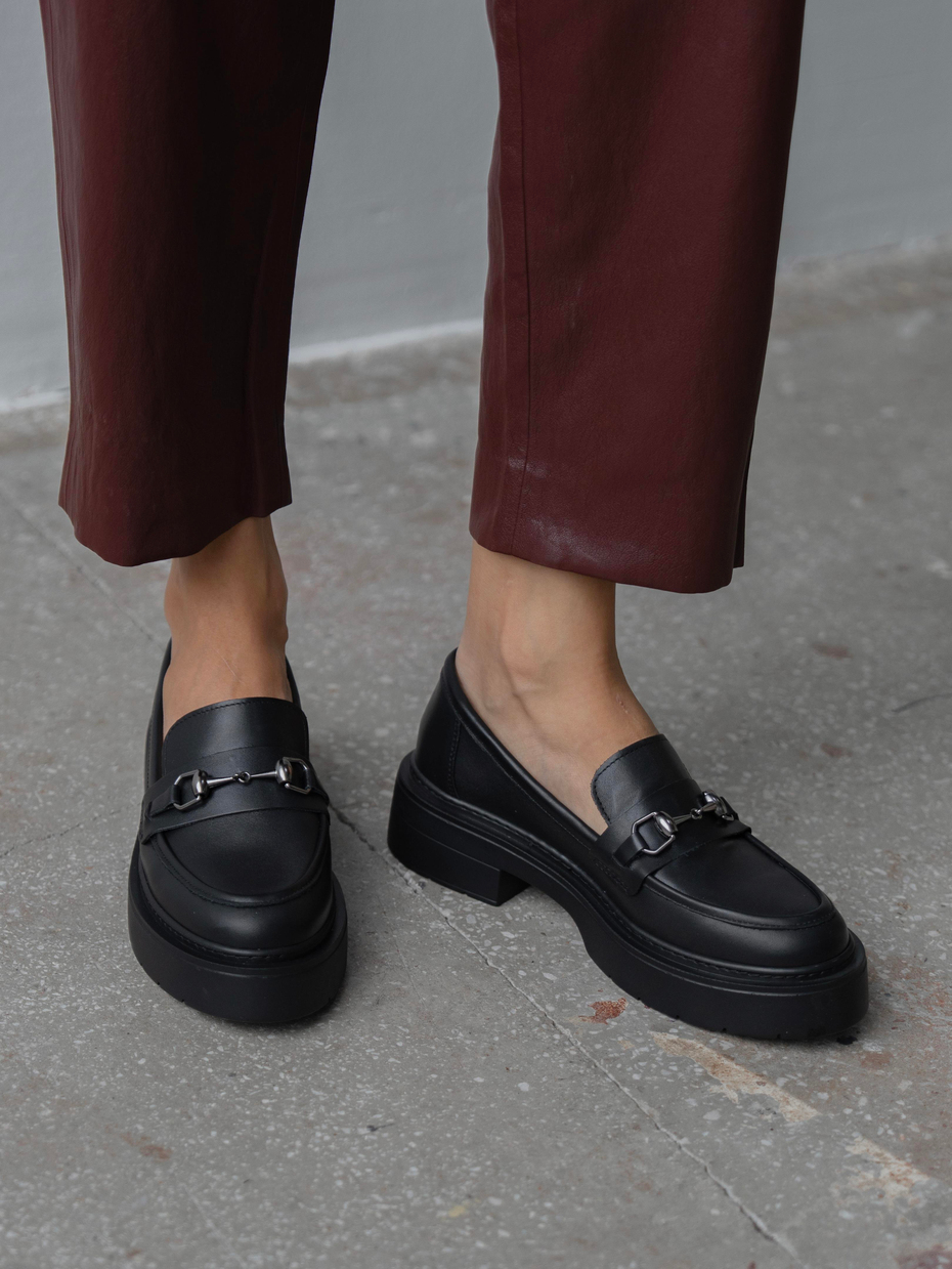 Ruel Siyah Hakiki Deri Kadın MAKOSEN