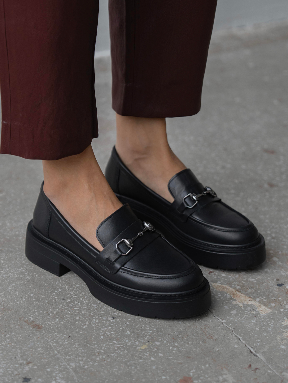 Ruel Siyah Hakiki Deri Kadın MAKOSEN