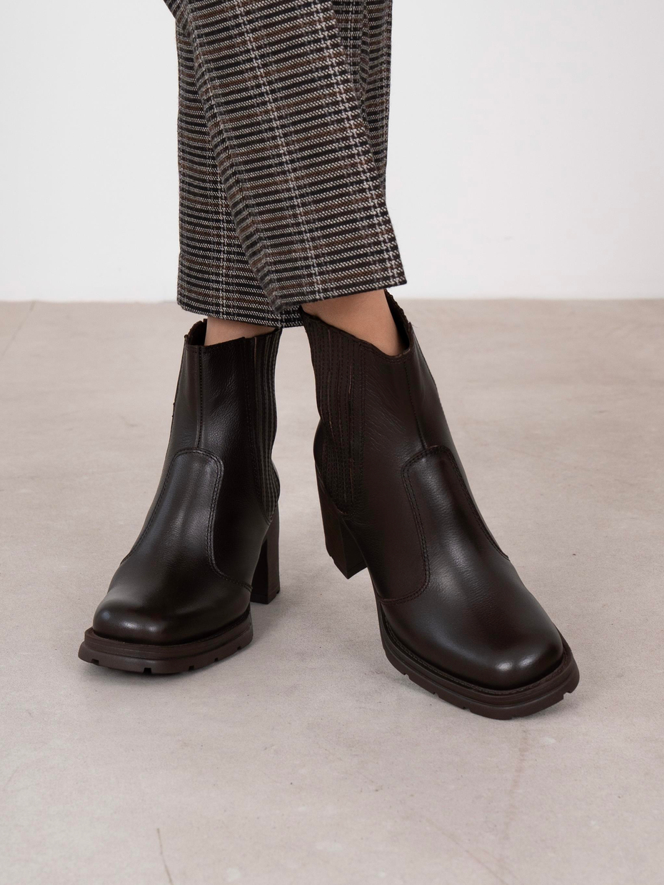 Runa Kahve Hakiki Deri Kadın Bot