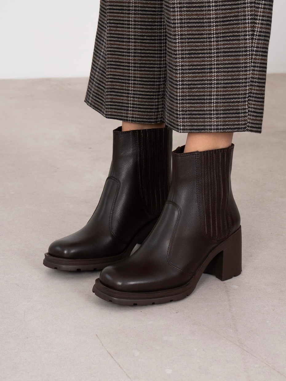 Runa Kahve Hakiki Deri Kadın Bot