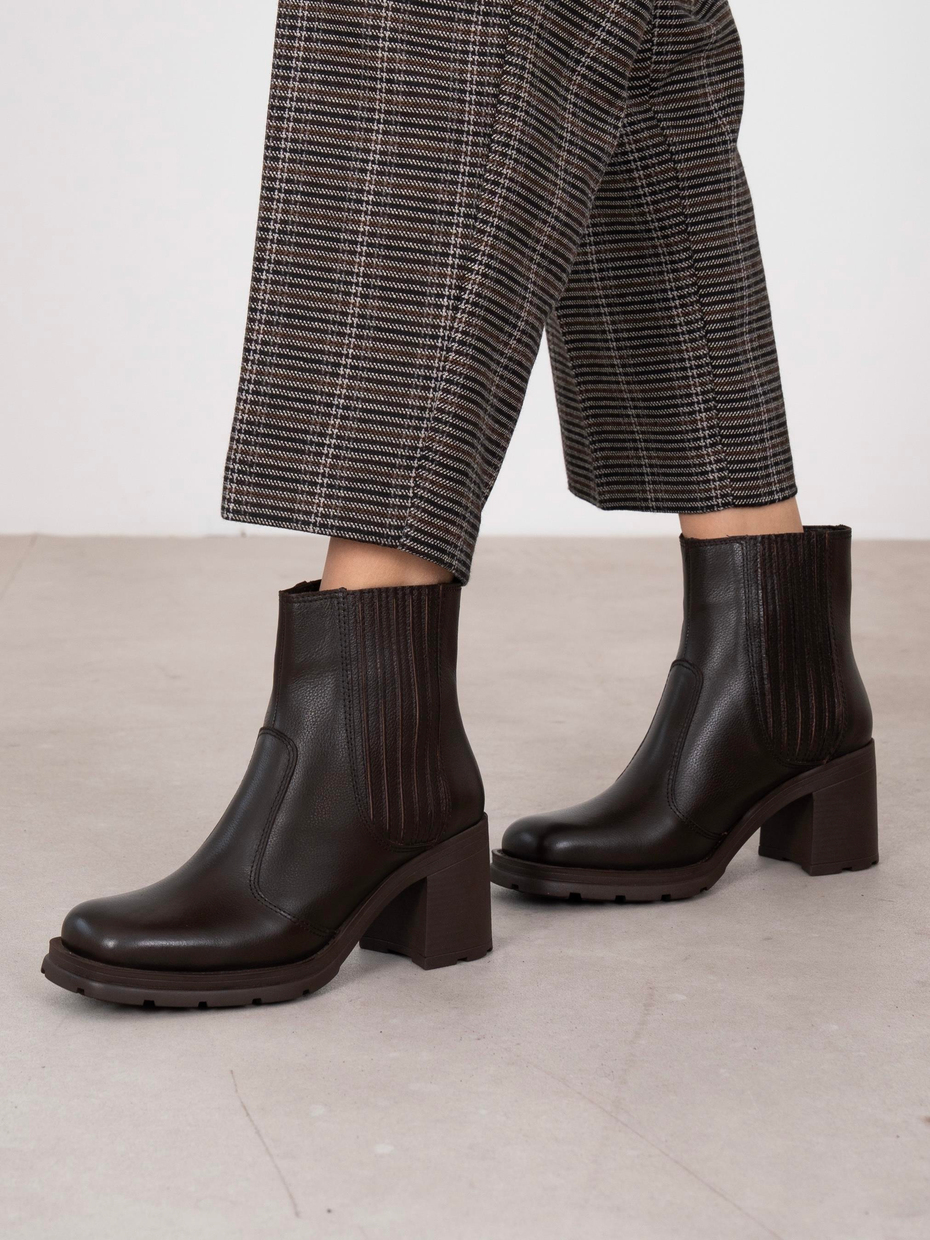 Runa Kahve Hakiki Deri Kadın Bot