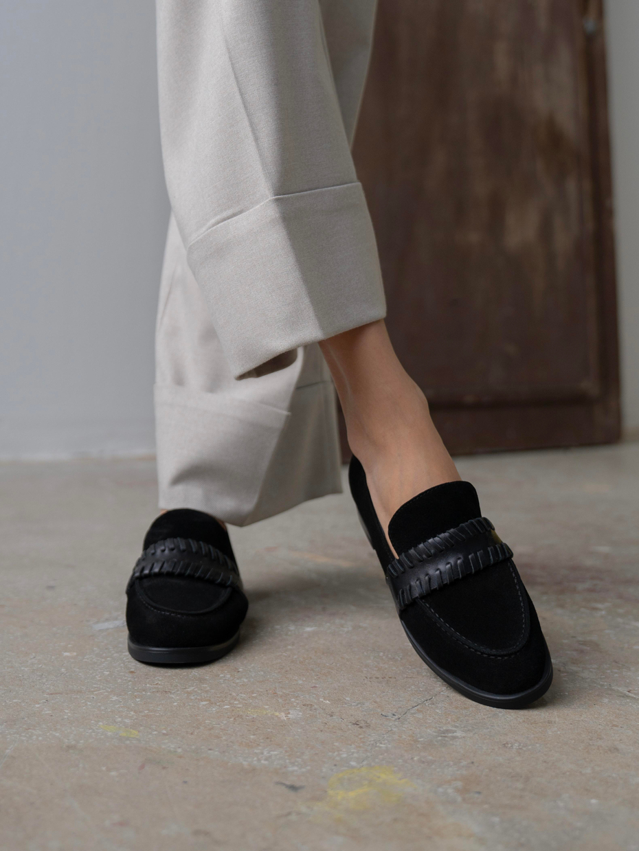 Rynor Siyah Süet Hakiki Deri Kadın MAKOSEN