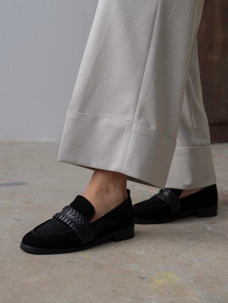 Rynor Siyah Süet Hakiki Deri Kadın MAKOSEN