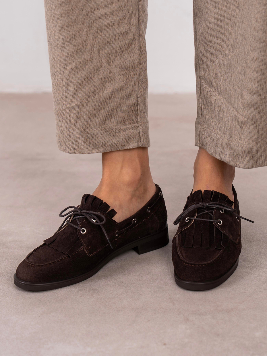 Soren Kahve Süet Hakiki Deri Kadın MAKOSEN