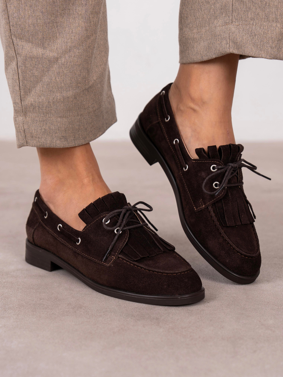 Soren Kahve Süet Hakiki Deri Kadın MAKOSEN