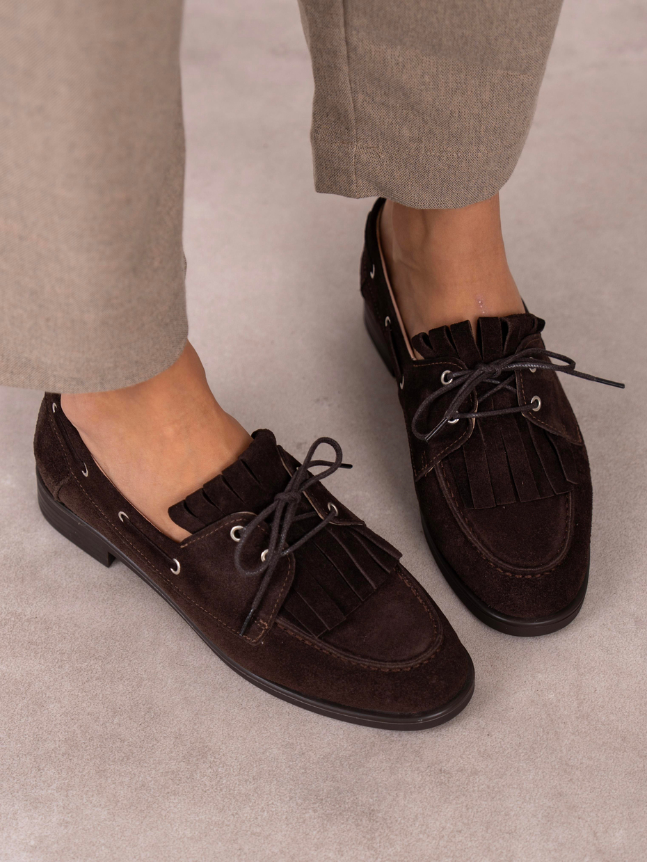 Soren Kahve Süet Hakiki Deri Kadın MAKOSEN