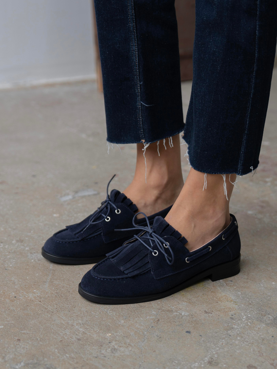 Soren Lacivert Süet Hakiki Deri Kadın MAKOSEN