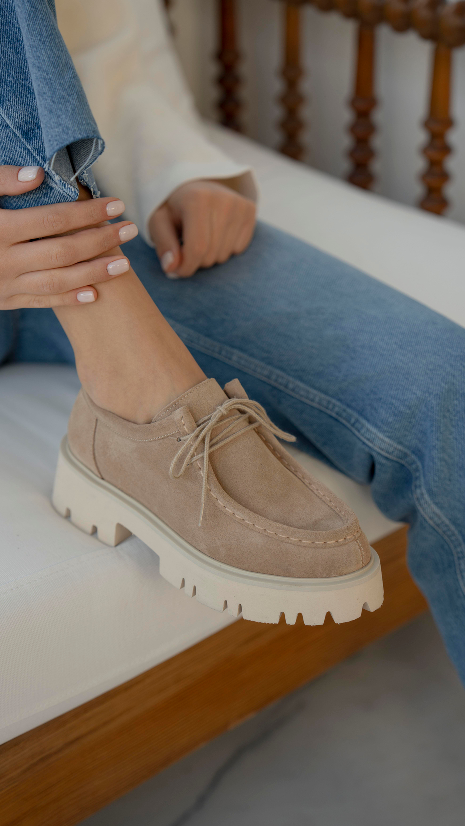 Stew Bej Süet   Hakiki Deri   Makosen Ayakkabı