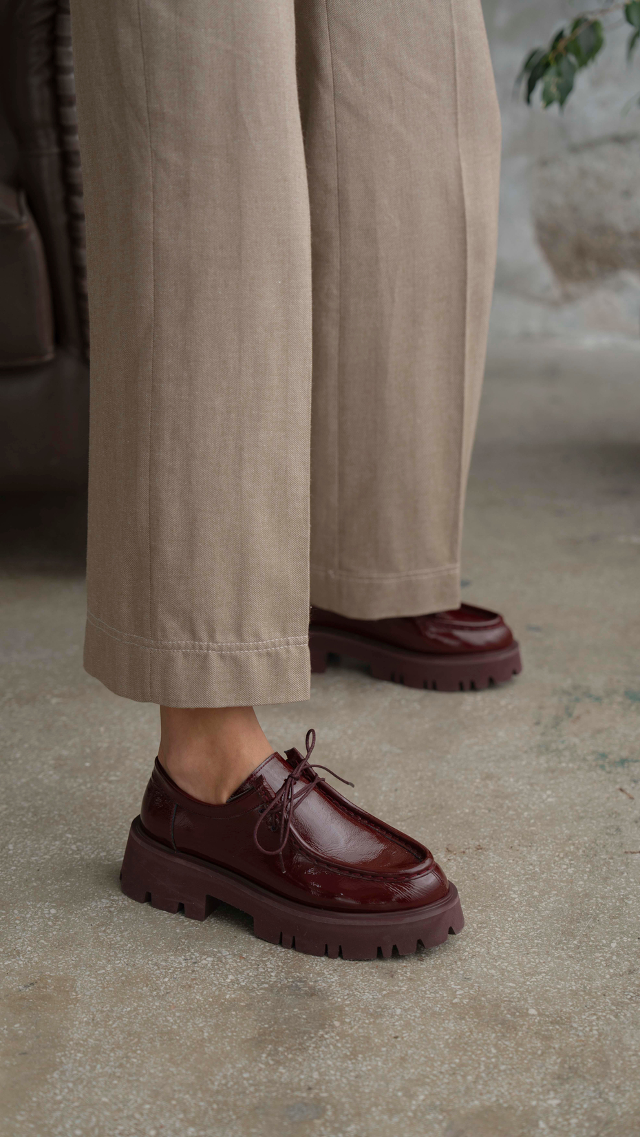 Stew Bordo Rugan   Hakiki Deri   Makosen Ayakkabı