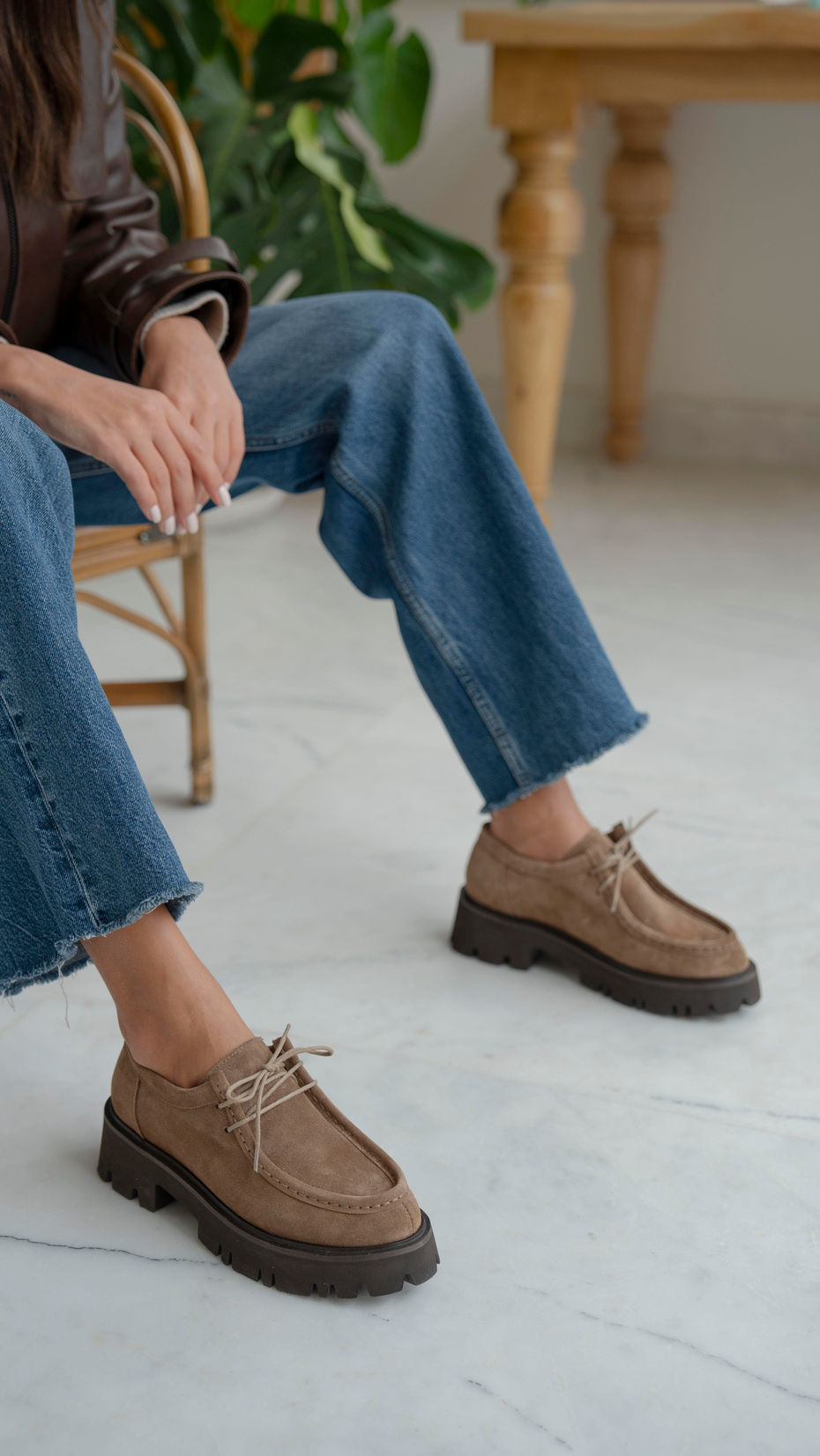 Stew Camel Süet   Hakiki Deri   Makosen Ayakkabı