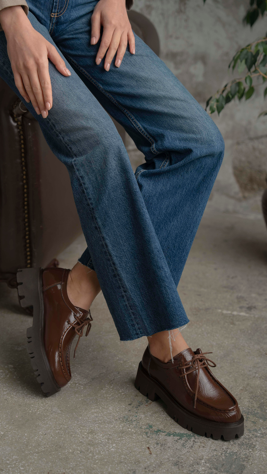 Stew Kahve Rugan   Hakiki Deri   Makosen Ayakkabı