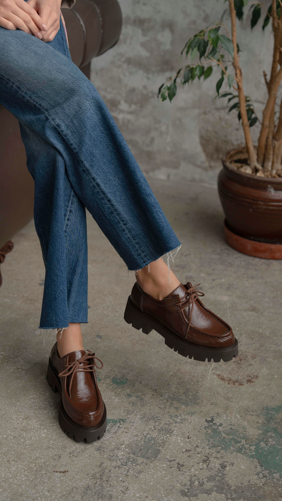 Stew Kahve Rugan   Hakiki Deri   Makosen Ayakkabı