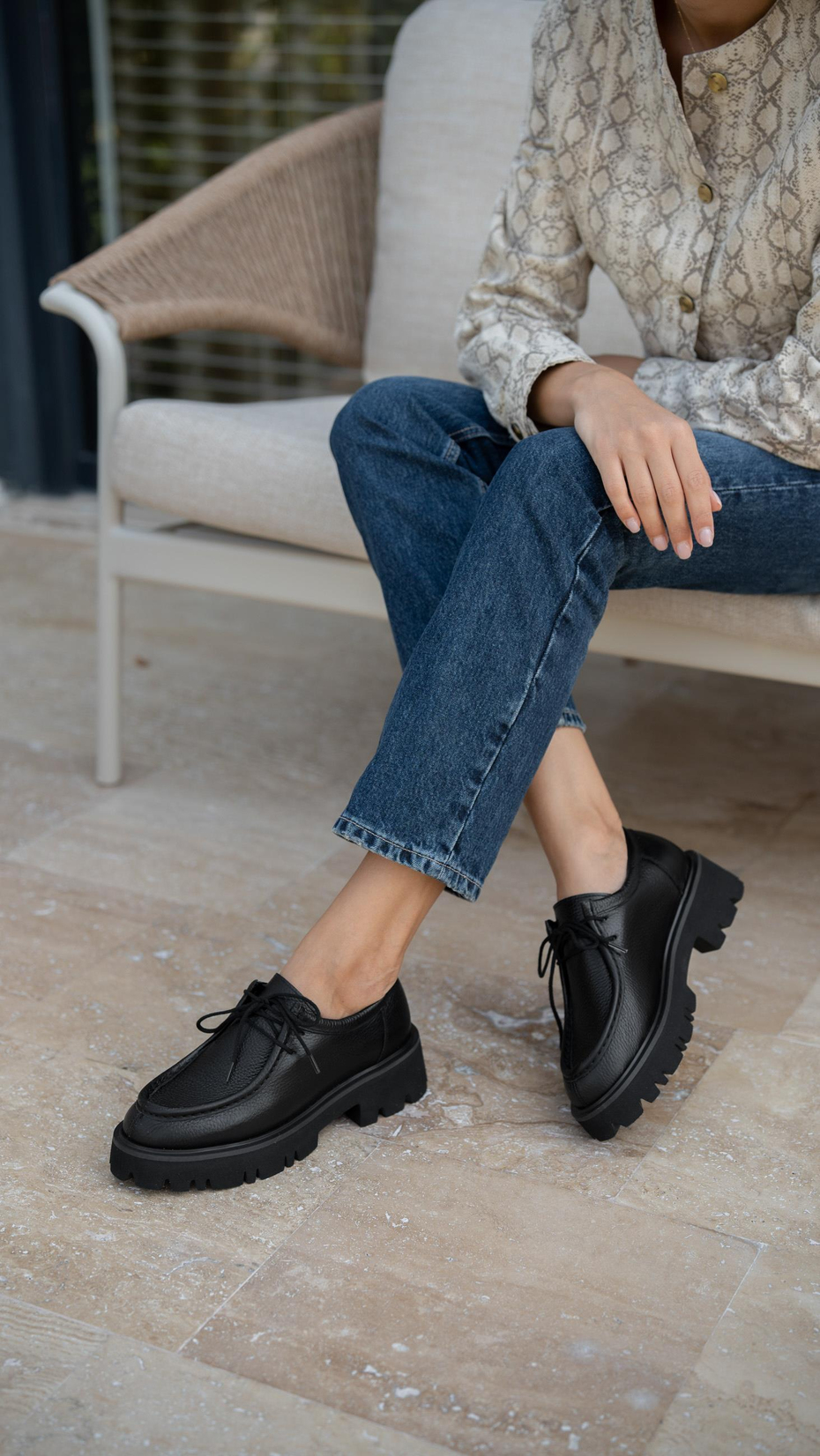 Stew Siyah   Hakiki Süet Kadın   Makosen Ayakkabı