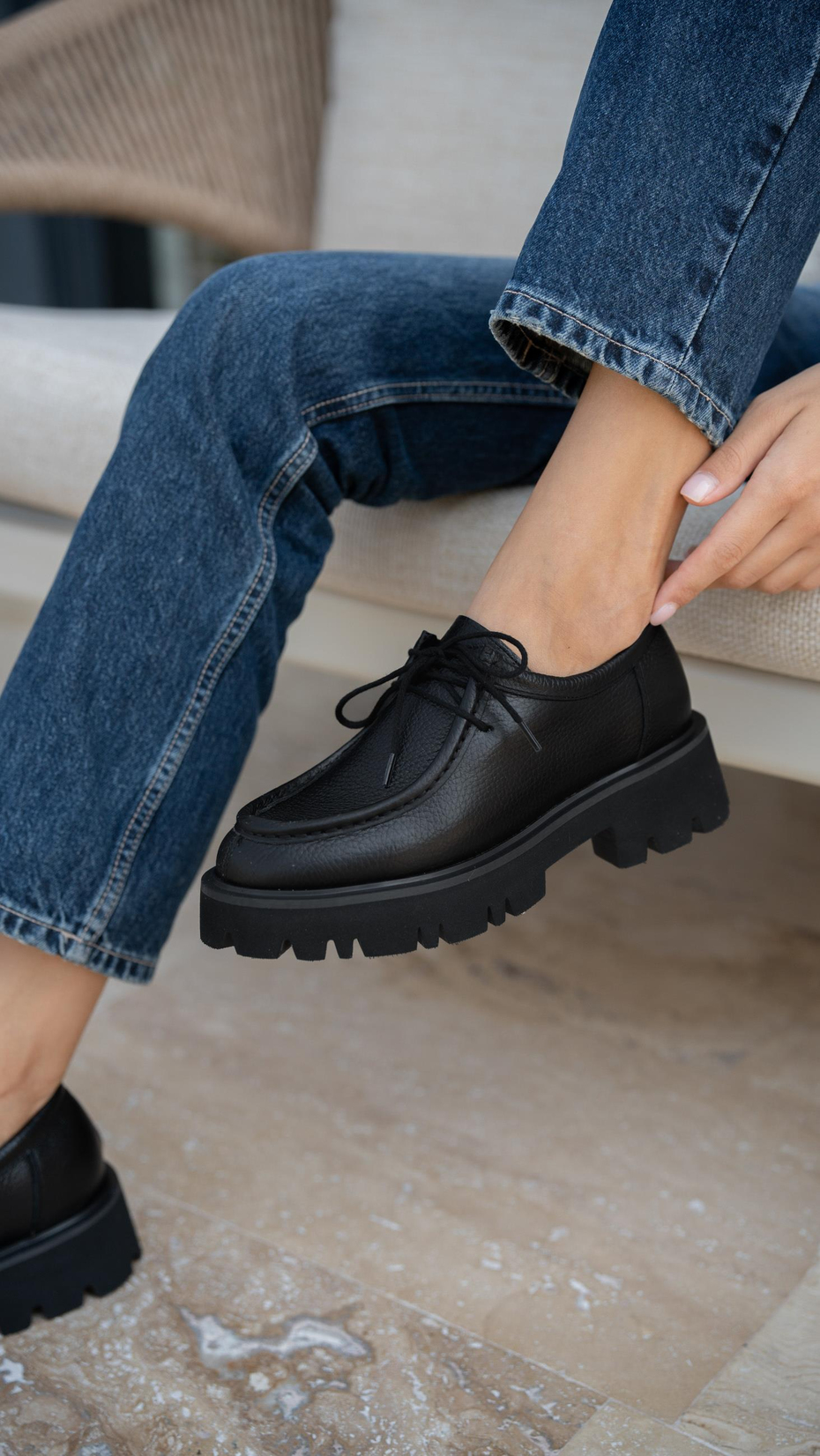 Stew Siyah   Hakiki Süet Kadın   Makosen Ayakkabı