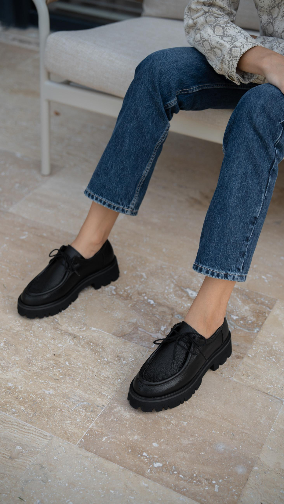 Stew Siyah   Hakiki Süet Kadın   Makosen Ayakkabı