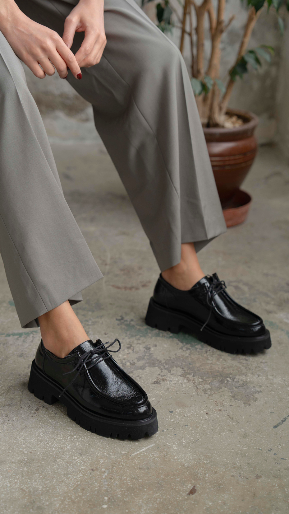 Stew Siyah Rugan   Hakiki Deri   Makosen Ayakkabı