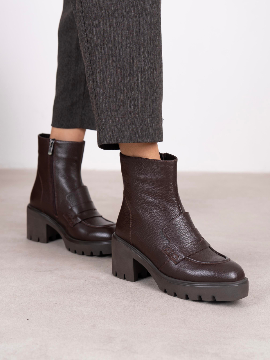 Vanya Kahve Hakiki Deri Kadın Bot