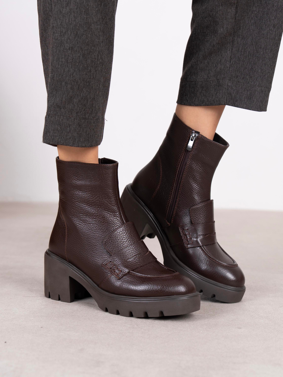 Vanya Kahve Hakiki Deri Kadın Bot