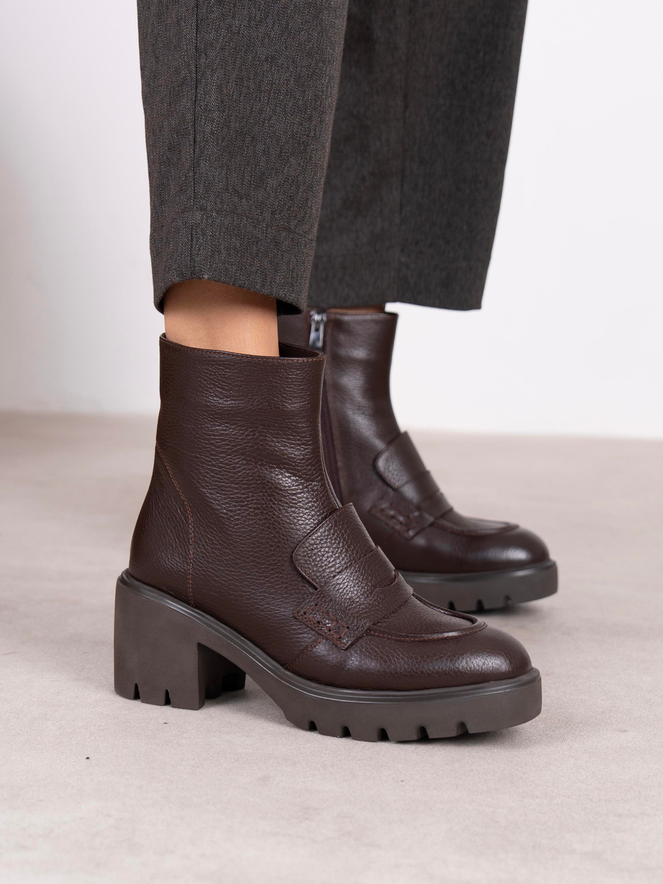 Vanya Kahve Hakiki Deri Kadın Bot