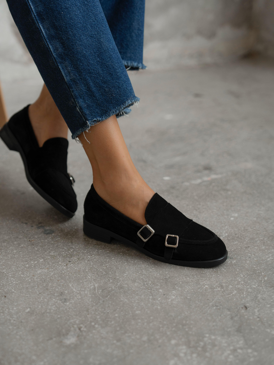 Vely Siyah Süet Hakiki Deri Kadın