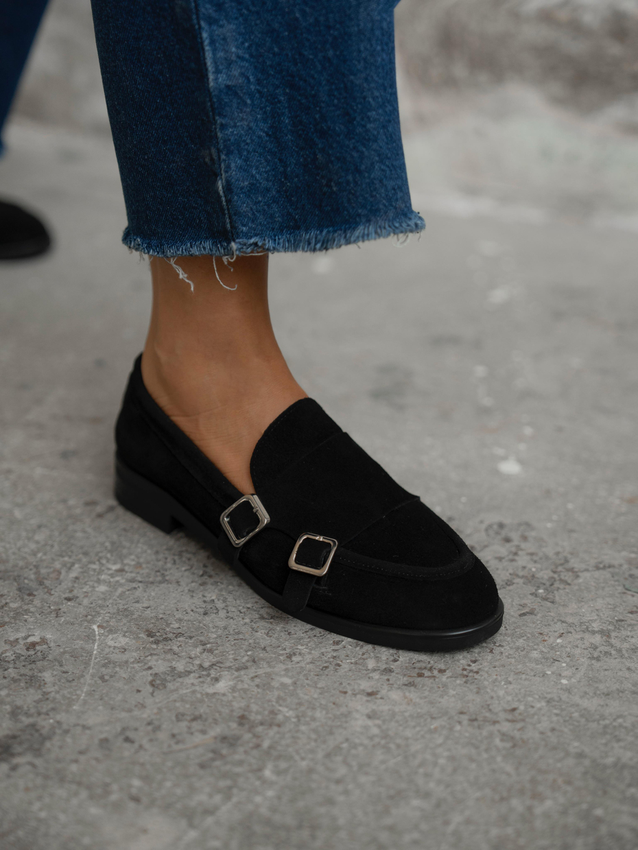 Vely Siyah Süet Hakiki Deri Kadın