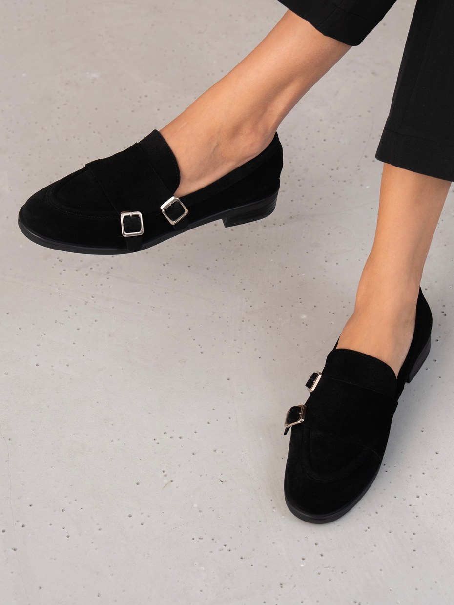 Vely Siyah Süet Hakiki Deri Kadın MAKOSEN